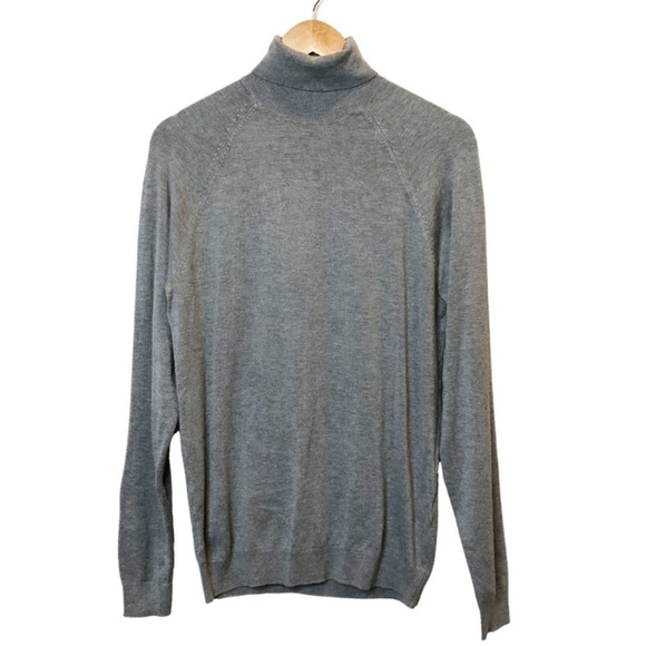 Zara Women’s Knit Grey Classic Preppy Long Sleeve Turtleneck Sweater - Picture 2 of 16